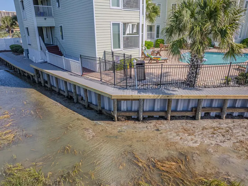 Completed vinyl bulkhead at Sands Beach Club in Myrtle Beach