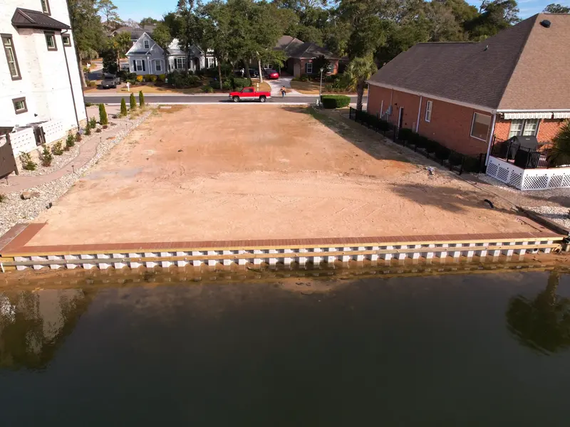 Completed vinyl bulkhead at Seaside Plantation in North Myrtle Beach